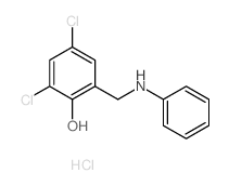 Phenol,2,4-dichloro-6-[(phenylamino)methyl]-, hydrochloride (1:1) Structure