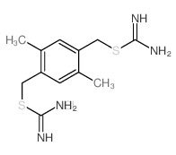 [4-(carbamimidoylsulfanylmethyl)-2,5-dimethyl-phenyl]methylsulfanylmethanimidamide structure