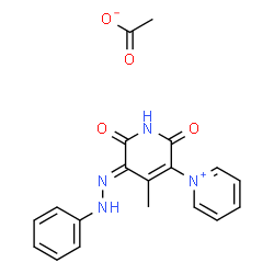 1',2'-dihydro-6'-hydroxy-4'-methyl-2'-oxo-5'-(phenylazo)-1,3'-bipyridinium acetate structure