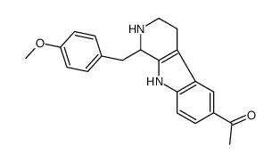 1,2,3,4-Tetrahydro-6-acetyl-1-(4-methoxybenzyl)-9H-pyrido[3,4-b]indole结构式