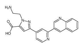 2-(2-aminoethyl)-5-(2-quinolin-3-ylpyridin-4-yl)pyrazole-3-carboxylic acid Structure