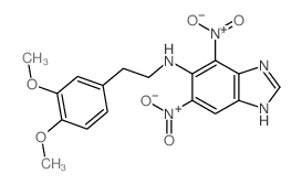 1H-Benzimidazol-5-amine, N-(2-(3,4-dimethoxyphenyl)ethyl)-4,6-dinitro-结构式