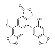 9-(6-hydroxy-1,3-benzodioxol-5-yl)-4-methoxy-8H-[2]benzofuro[5,6-f][1,3]benzodioxol-6-one结构式