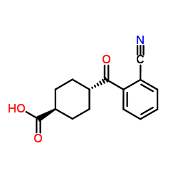 trans-4-(2-Cyanobenzoyl)cyclohexanecarboxylic acid结构式