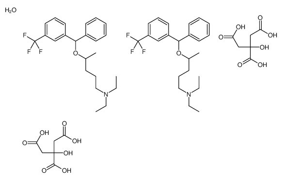 N,N-diethyl-4-[phenyl-[3-(trifluoromethyl)phenyl]methoxy]pentan-1-amin e, 2-hydroxypropane-1,2,3-tricarboxylic acid, hydrate picture