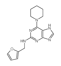 9H-Purin-2-amine,N-(2-furanylmethyl)-6-(1-piperidinyl)-结构式