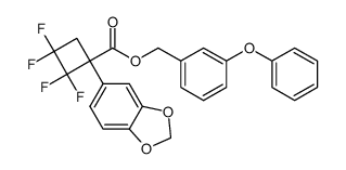 3'-phenoxybenzyl 1-(3,4-methylenedioxyphenyl)-2,2,3,3-tetrafluorocyclobutanecarboxylate结构式