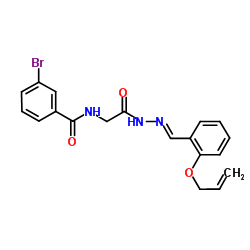 N-(2-{(2E)-2-[2-(Allyloxy)benzylidene]hydrazino}-2-oxoethyl)-3-bromobenzamide结构式