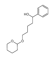 1-phenyl-5-((tetrahydro-2H-pyran-2-yl)oxy)pentan-1-ol结构式