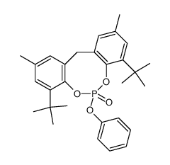 4,8-di-tert-butyl-2,10-dimethyl-6-phenoxy-12H-dibenzo[d,g][1,3,2]dioxaphosphocine 6-oxide结构式