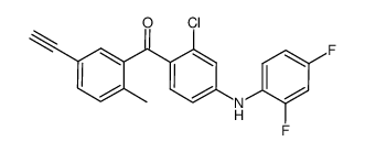 [2-chloro-4-(2,4-difluoro-phenylamino)-phenyl]-(5-ethynyl-2-methyl-phenyl)-methanone结构式