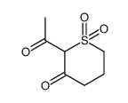 2-acetyl-5,6-dihydro-4H-thiapyran-3(2H)-one 1,1-dioxide结构式