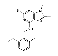 (6-bromo-1,2-dimethyl-1H-imidazo[4,5-c]pyridin-4-yl)-(2-ethyl-6-methyl-benzyl)-amine Structure