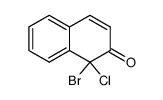 1-bromo-1-chloro-1H-naphthalen-2-one结构式