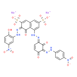 disodium 5-[[2,4-dihydroxy-3-[(4-nitrophenyl)azo]phenyl]azo]-4-hydroxy-3-[(2-hydroxy-5-nitrophenyl)azo]naphthalene-2,7-disulphonate结构式