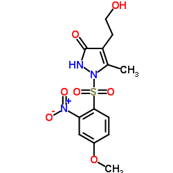 4-(2-Hydroxyethyl)-1-[(4-methoxy-2-nitrophenyl)sulfonyl]-5-methyl-1,2-dihydro-3H-pyrazol-3-one Structure