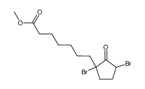 methyl 7-(1,3-dibromo-2-oxocyclopentyl)heptanoate结构式