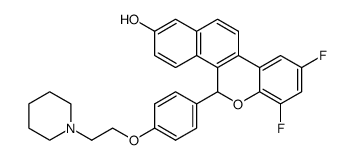 7,9-difluoro-5-[4-(2-piperidin-1-yl-ethoxy)-phenyl]-5H-6-oxa-chrysen-2-ol Structure