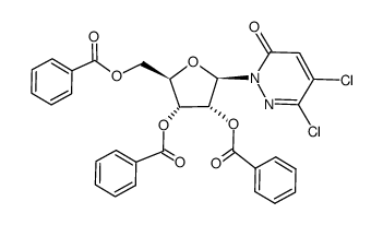 3,4-dichloro-1-(2,3,5-tri-O-benzoyl-β-D-ribofuranosyl)pyridazin-6-one Structure