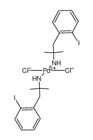 trans-[PdCl2(NH2CMe2CH2C6H4I-2)2]结构式