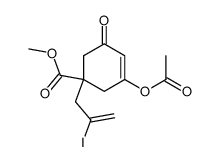 3-Acetoxy-1-(2-iodo-allyl)-5-oxo-cyclohex-3-enecarboxylic acid methyl ester结构式