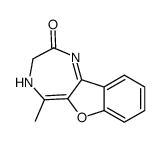 5-methyl-3,4-dihydro-[1]benzofuro[3,2-e][1,4]diazepin-2-one结构式