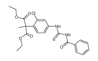 2-[4-(3-Benzoyl-thioureido)-2-chloro-phenyl]-2-methyl-malonic acid diethyl ester结构式