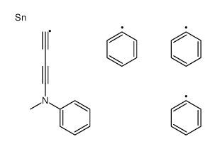 N-methyl-N-(4-triphenylstannylbuta-1,3-diynyl)aniline Structure