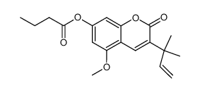 7-butyryloxy-5-methoxy-3-(1,1-dimethylallyl)coumarin结构式