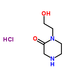 1-(2-Hydroxyethyl)-2-piperazinone hydrochloride (1:1) structure