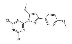 2,4-dichloro-6-[3-(4-methoxyphenyl)-5-methylsulfanylpyrazol-1-yl]-[1,3,5]triazine Structure