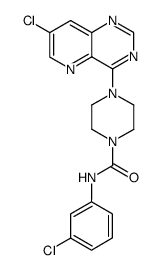 4-[(N-3-chlorophenylcarbamoyl)piperazin-1-yl]-7-chloropyrido[3,2-d]pyrimidine结构式