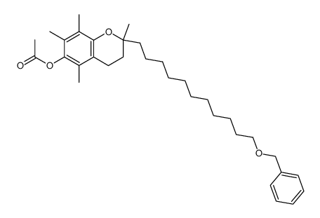 2-(11-(benzyloxy)undecyl)-2,5,7,8-tetramethyl-3,4-dihydro-2H-chromen-6-yl acetate结构式