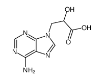 (+-)-6-Amino-alpha-hydroxy-9H-purine-9-propanoic acid结构式