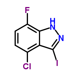 4-Chloro-7-fluoro-3-iodo-1H-indazole structure