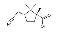 (1R)-3c-cyanomethyl-1,2,2-trimethyl-cyclopentane-r-carboxylic acid Structure