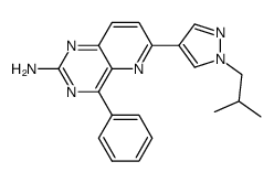 4-phenyl-6-(1-isobutyl-1H-pyrazol-4-yl)pyrido[3,2-d]pyrimidin-2-ylamine结构式