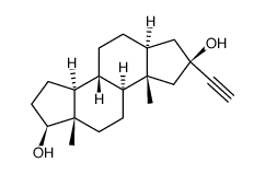 dihydroxy-2β, 17β ethynyl-2α A-nor(5α)androstane结构式