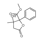 β-methyl-β-hydroxy-γ-phenyl-γ-carbomethoxybutyrolactone结构式