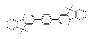 2,2'-bis-(1,3,3-trimethyl-1,3-dihydro-indol-2-ylidene)-1,1'-p-phenylene-bis-ethanone结构式