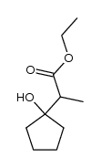 2-(1-hydroxycyclopentyl)propionic acid ethyl ester结构式