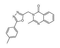 2-methyl-3-[[5-(4-methylphenyl)-1,3,4-oxadiazol-2-yl]methyl]quinazolin-4-one结构式