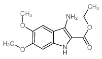 Ethyl 3-amino-5,6-dimethoxy-1H-indole-2-carboxylate结构式