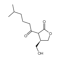 (3R)-(-)-3-Hydroxymethyl-2-(5-methylhexanoyl)-4-butanolide结构式