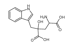 2-amino-4-carboxy-4-hydroxy-5-(3-indolyl)pentanoic acid Structure