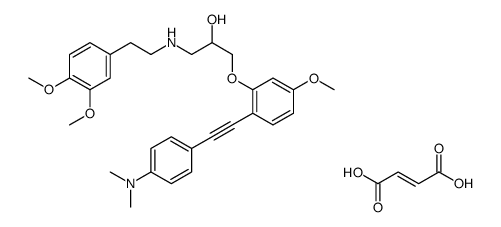 (E)-but-2-enedioic acid,1-[2-(3,4-dimethoxyphenyl)ethylamino]-3-[2-[2-[4-(dimethylamino)phenyl]ethynyl]-5-methoxyphenoxy]propan-2-ol结构式