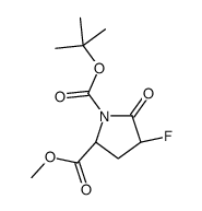 2-Methyl 1-(2-methyl-2-propanyl) (2S,4R)-4-fluoro-5-oxo-1,2-pyrro lidinedicarboxylate结构式