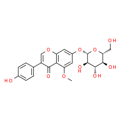 7-O-beta-glucopyranosyl-4'-hydroxy-5-methoxyisoflavone Structure
