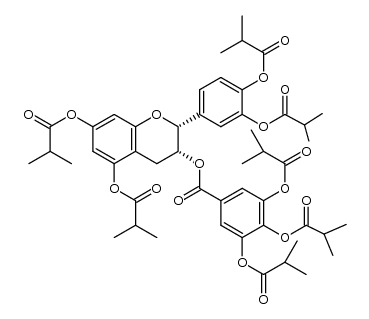 (-)-5,7-O-diisobutyryl-3',4'-O-diisobutyryl-3'',4'',5''-O-triisobutyrylepicatechin-3-O-gallate结构式