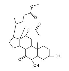 12-(Acetyloxy)-3,6-dihydroxy-7-oxocholan-24-oic acid methyl ester structure
